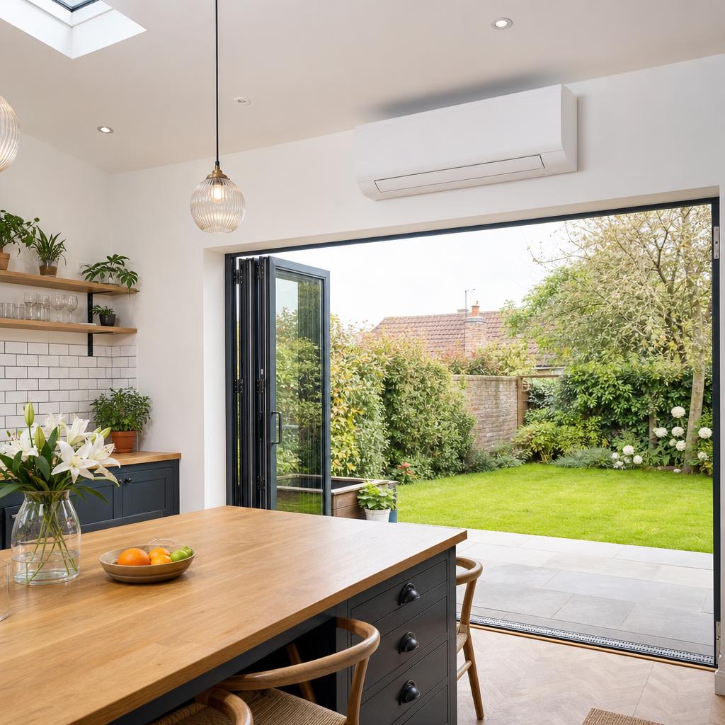 Kitchen extension split installation in Leeds, Yorkshire